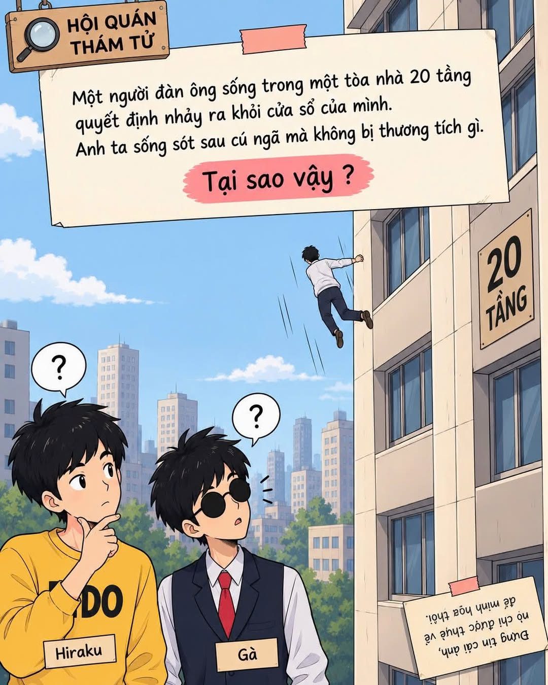 Nhảy từ tòa nhà 20 tầng