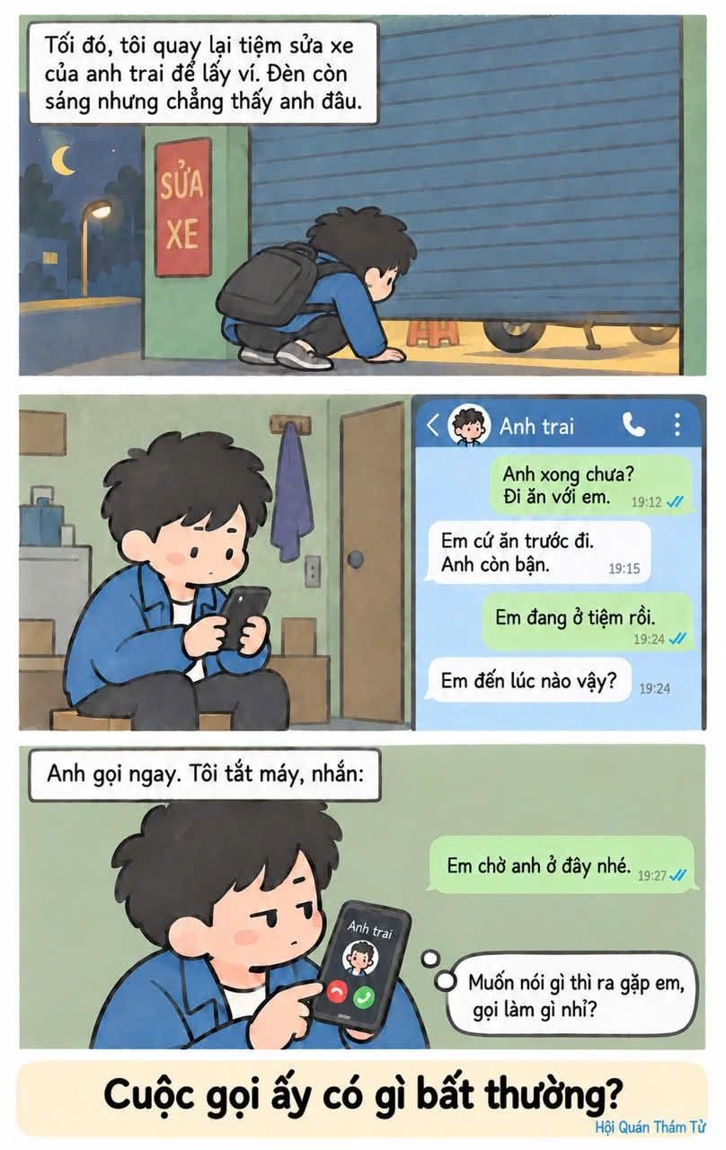 Tiệm sửa xe lúc tối