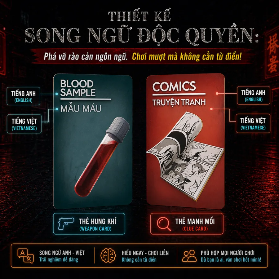 Thẻ bài in song ngữ Anh – Việt